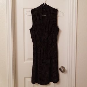 Black polka dot dress